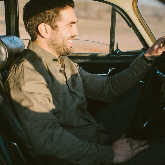 Taylor Stitch Sanded Canvas Mechanic Shirt in Moss Green Size 42/Large - Picture 2 of 8